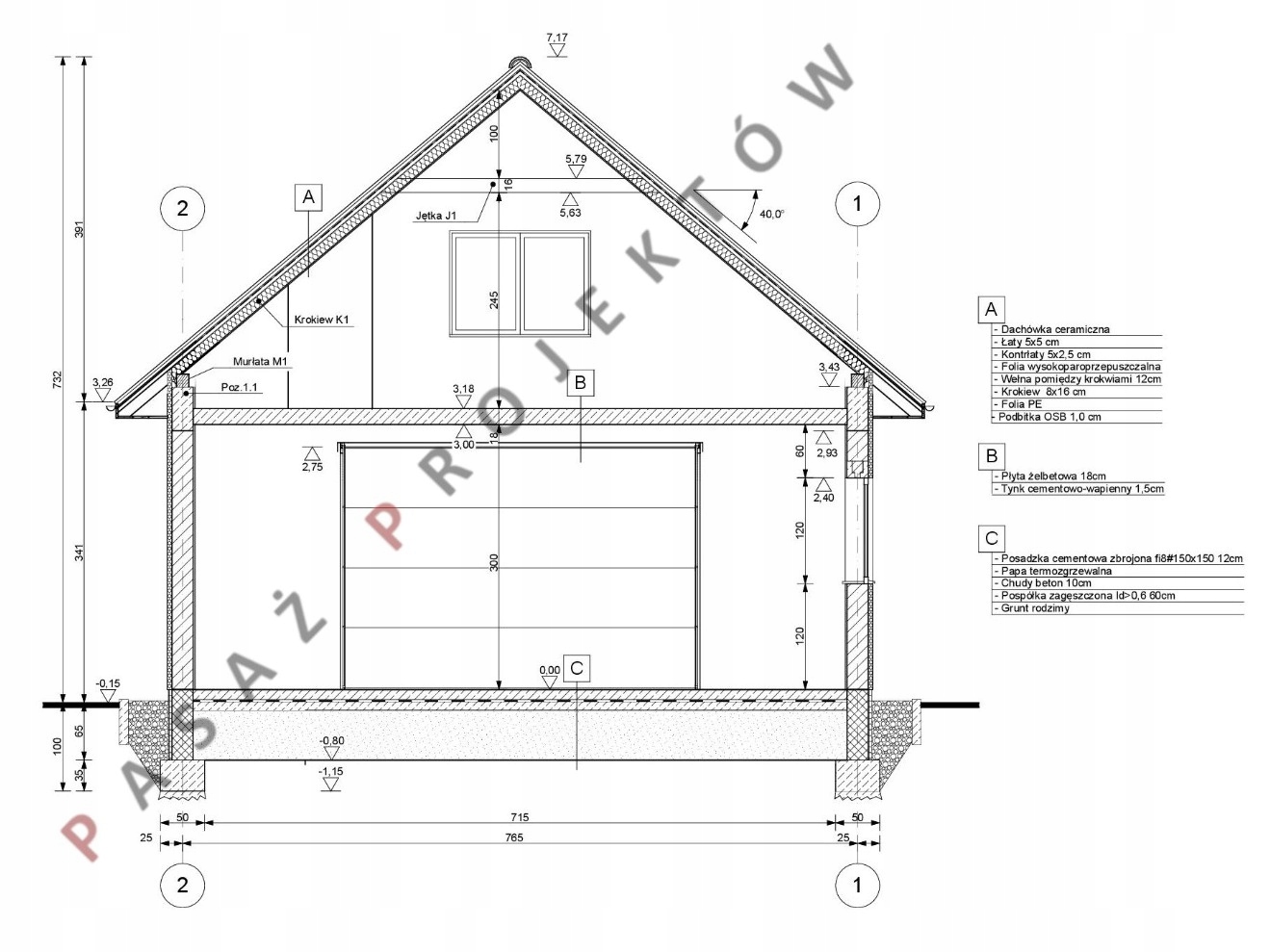 PROJEKT BUDYNKU GOSPODARCZEGO G224 Szerokość 8 m