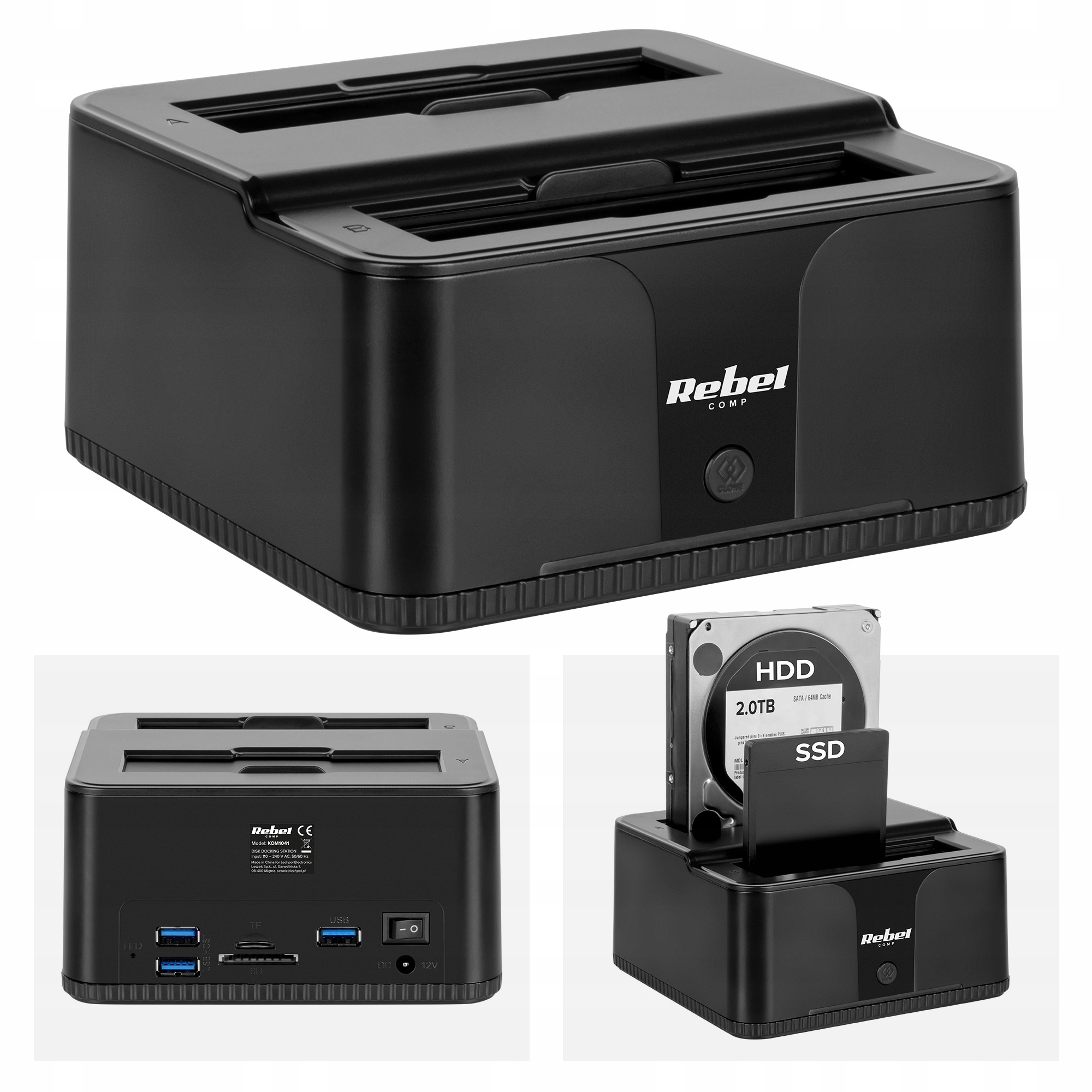 Stacja dokująca dysków HDD/ SSD USB 3.0 Rebel