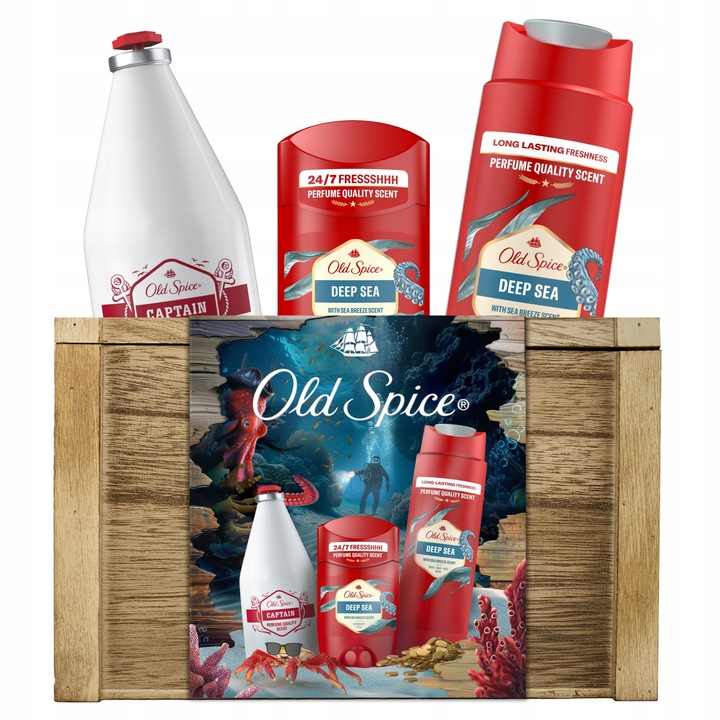 Old Spice Zestaw Podarunkowy Deep Sea Dezodorant, Żel i Balsam Po Goleniu