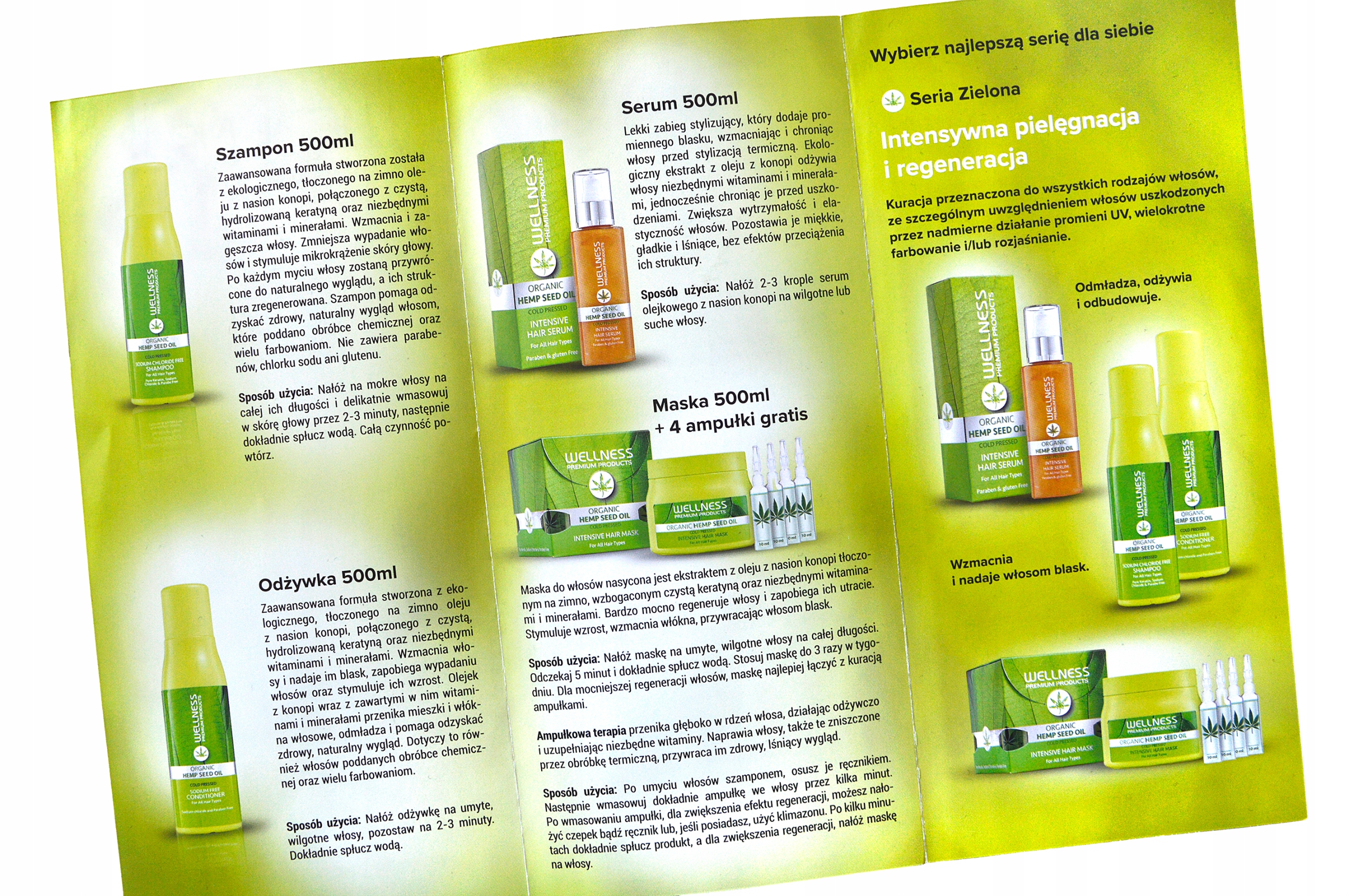 WELLNESS ZIELONA ODŻYWKA DO WŁOSÓW + GRATIS 15ml Marka bez marki