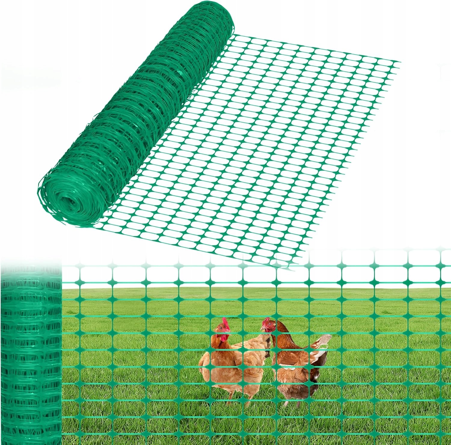 Plotová Síť Pro Slepice Drůbeže Plastová Zahradní Očka Zelená 1x30 m