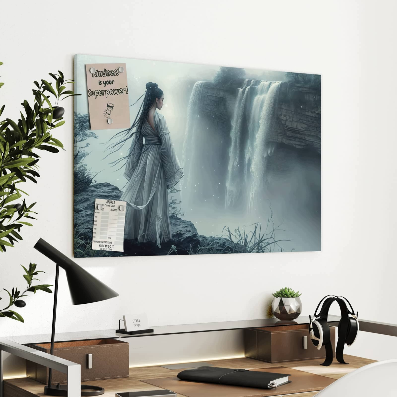 Magnetická tabule Žena Nad Vodopád 90 × 60 cm