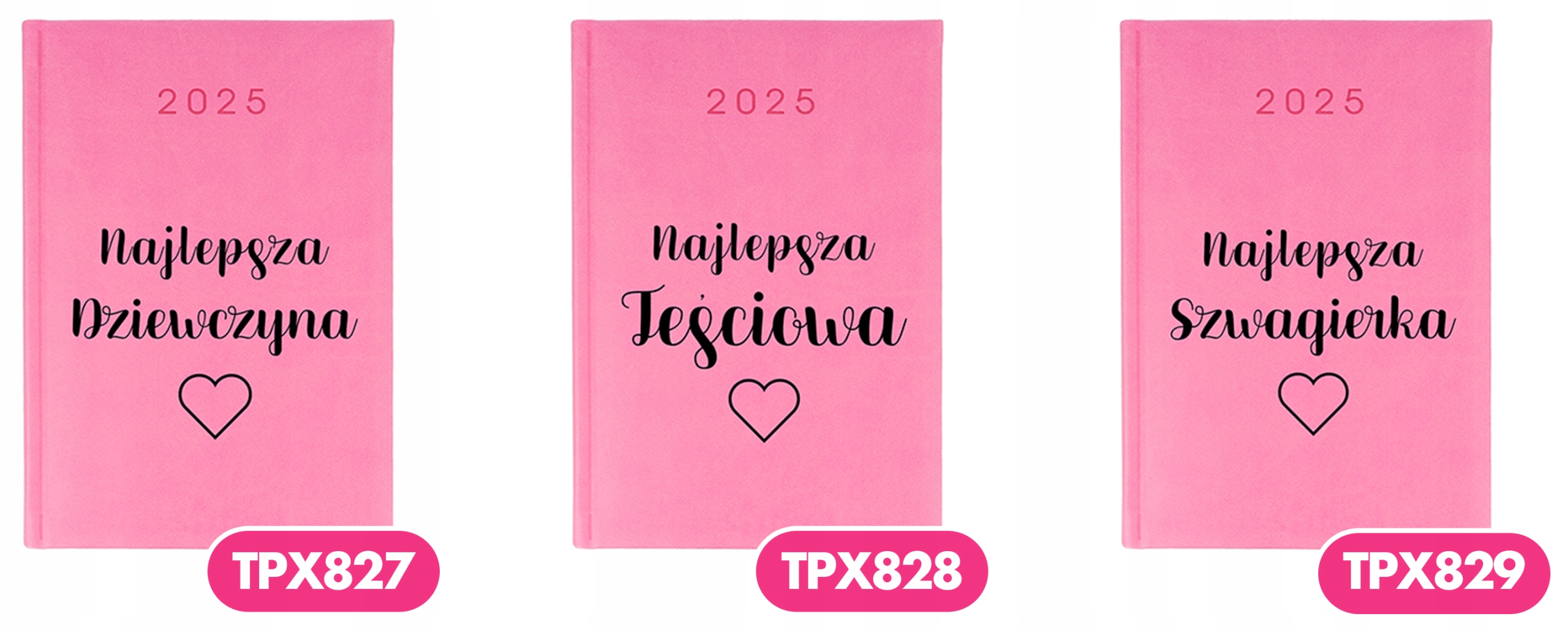 KALENDARZ A5 2025 Różowy Terminarz Na Prezent Dla NAJLEPSZEJ MAMUSI Wzory Producent inny
