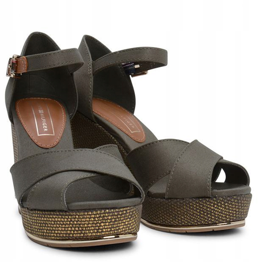 Espadryle Damskie TOMMY HILFIGER FW0FW04078 Khaki Rozmiar 40