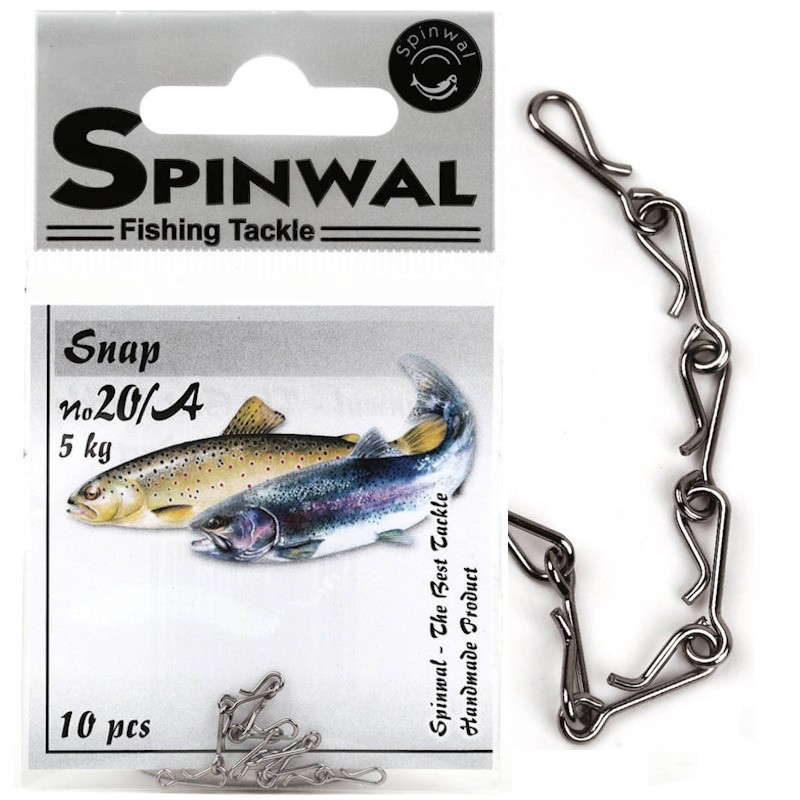 Agrafka Spinningowa Spinwal Quick Snap Nr 20A 5kg 10szt. Na Pstrąga Okonia