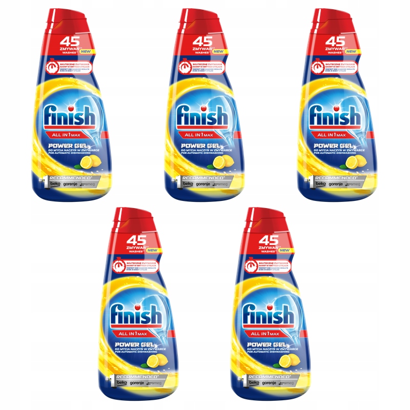 Finish Gel na mytí nádobí v myčce nádobí All-in-1 Max 900 ml Citronový X5