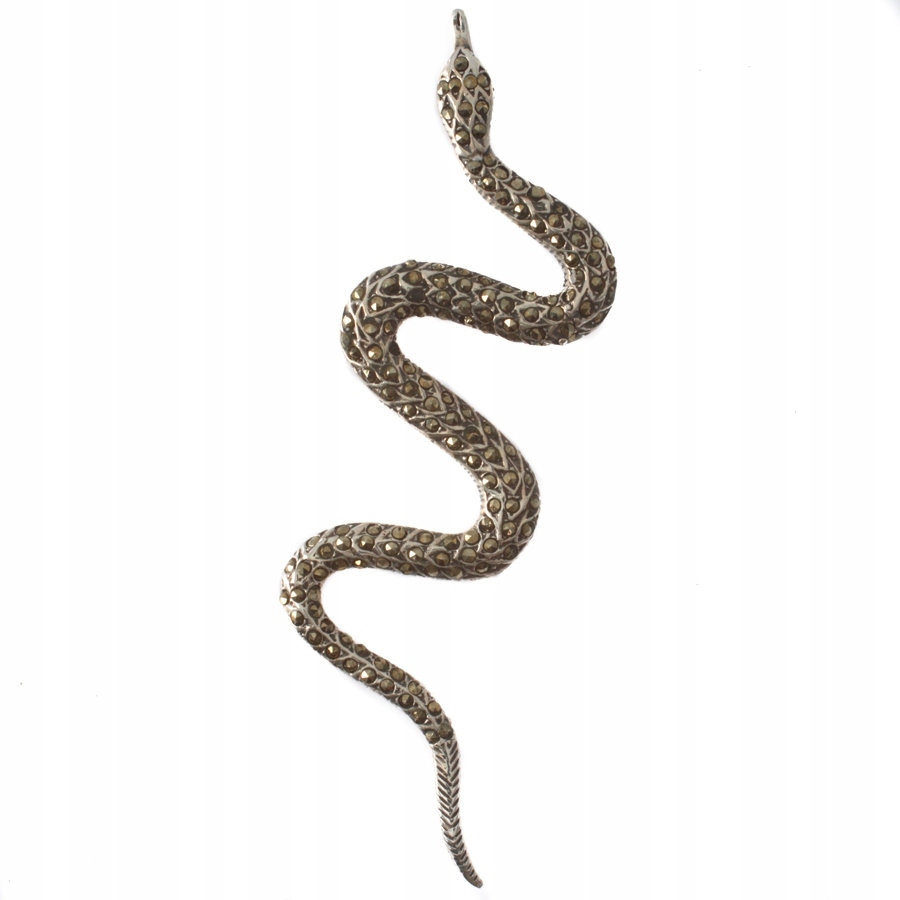 Stříbrný Přívěsek Zmija S Markýzami Ryzost 925 Had