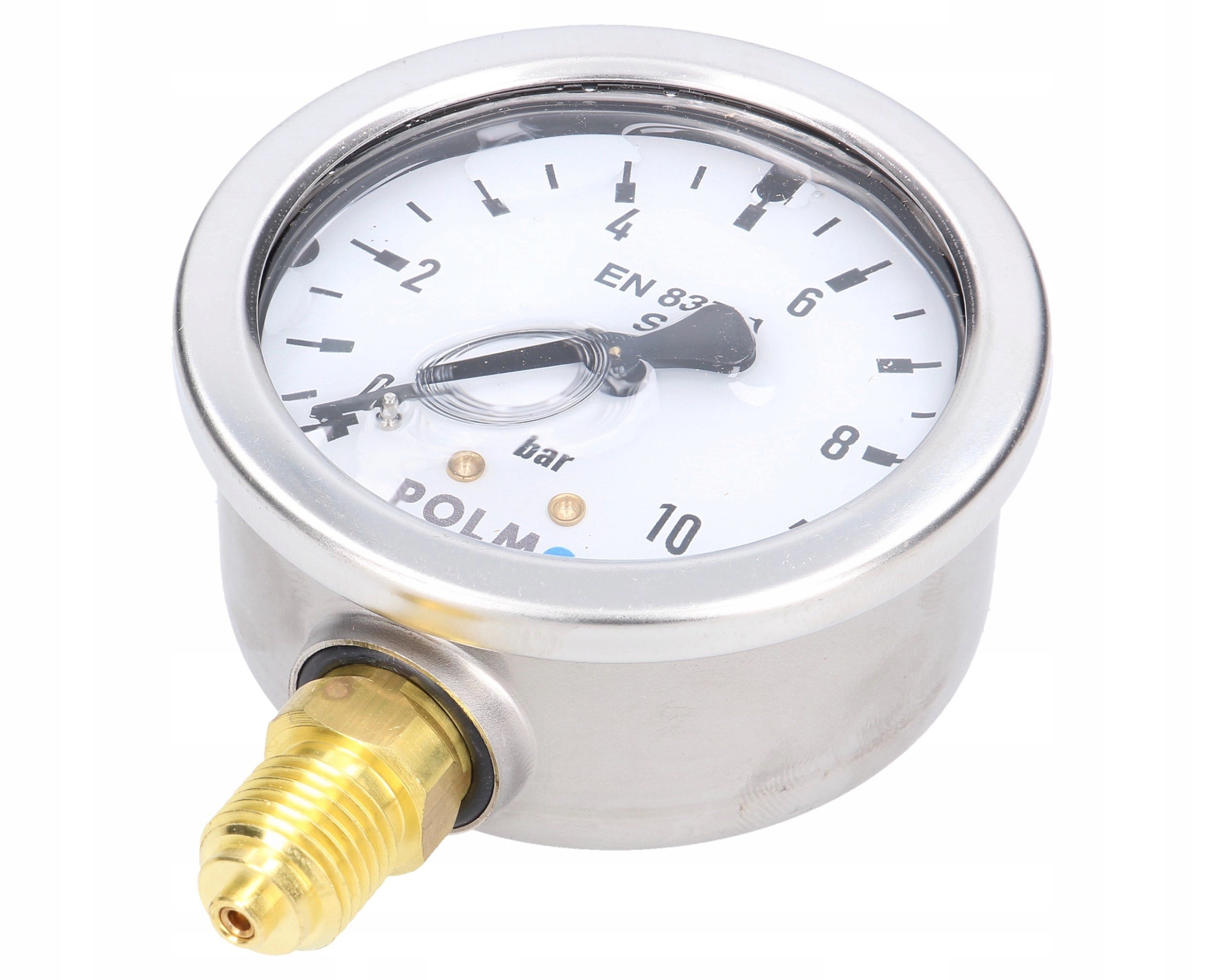 Glycerinový manometr M63 10 bar, spodní přípojka G1/4" Polmo