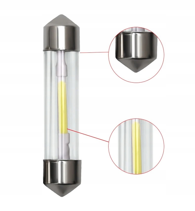 Dioda LED C5W 39mm FILAMENT biała rurka 12V żarówk Producent Inny
