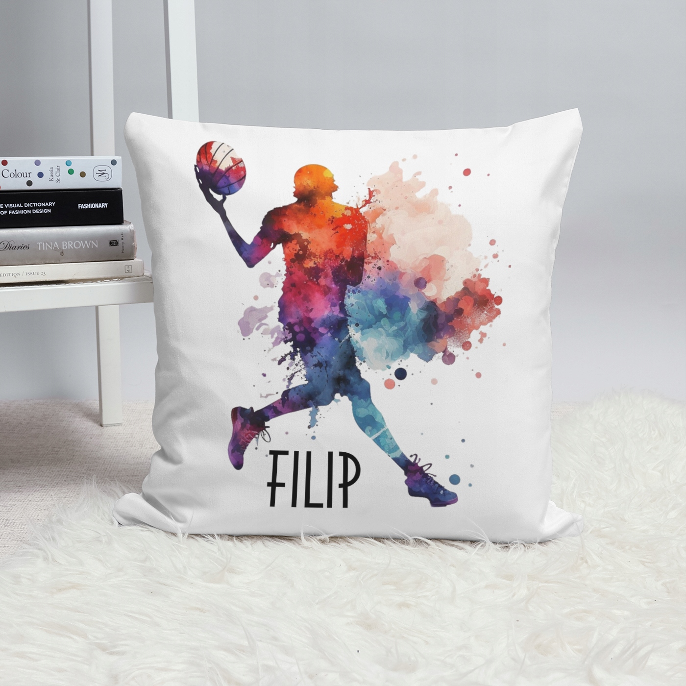 PODUSZKA KOSZYKARZ Z IMIENIEM PREZENT KOSZYKÓWKA Szerokość produktu 38 cm