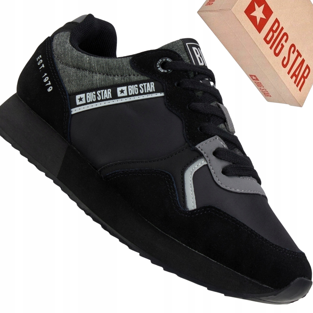 Big Star JJ274284 czarne sneakersy damskie lekkie, komfort, casual