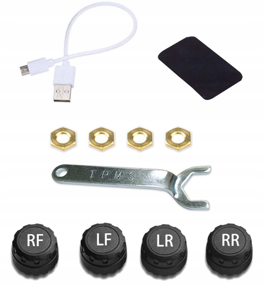 4 CZUJNIKI CIŚNIENIA W KOŁACH DO OPON TPMS LCD SOLARNY TEMPERATURA AG678 Kod producenta APT_AG678