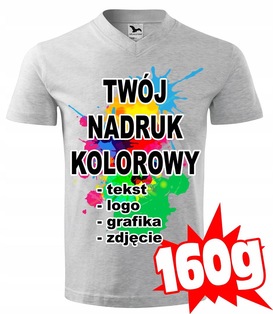 

Koszulka Z Własnym Nadrukiem męska V-neck L 03