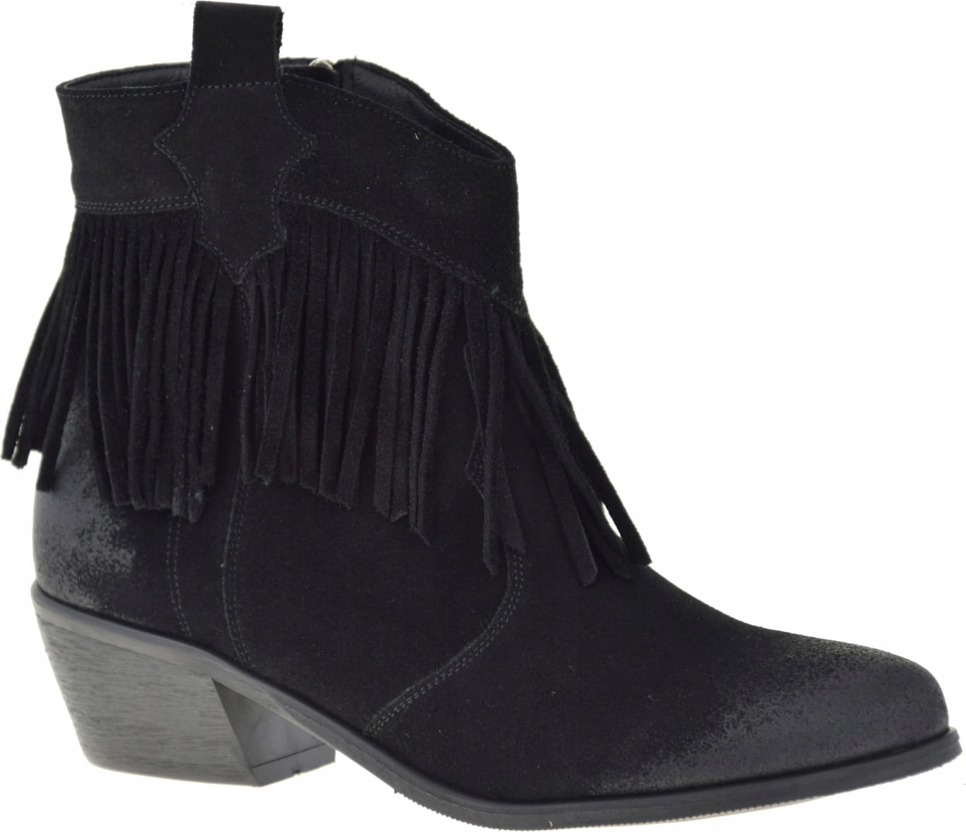 KOWBOJKI DAMSKIE SKÓRA NUBUK CZARNE 1452 NOWOŚĆ 41