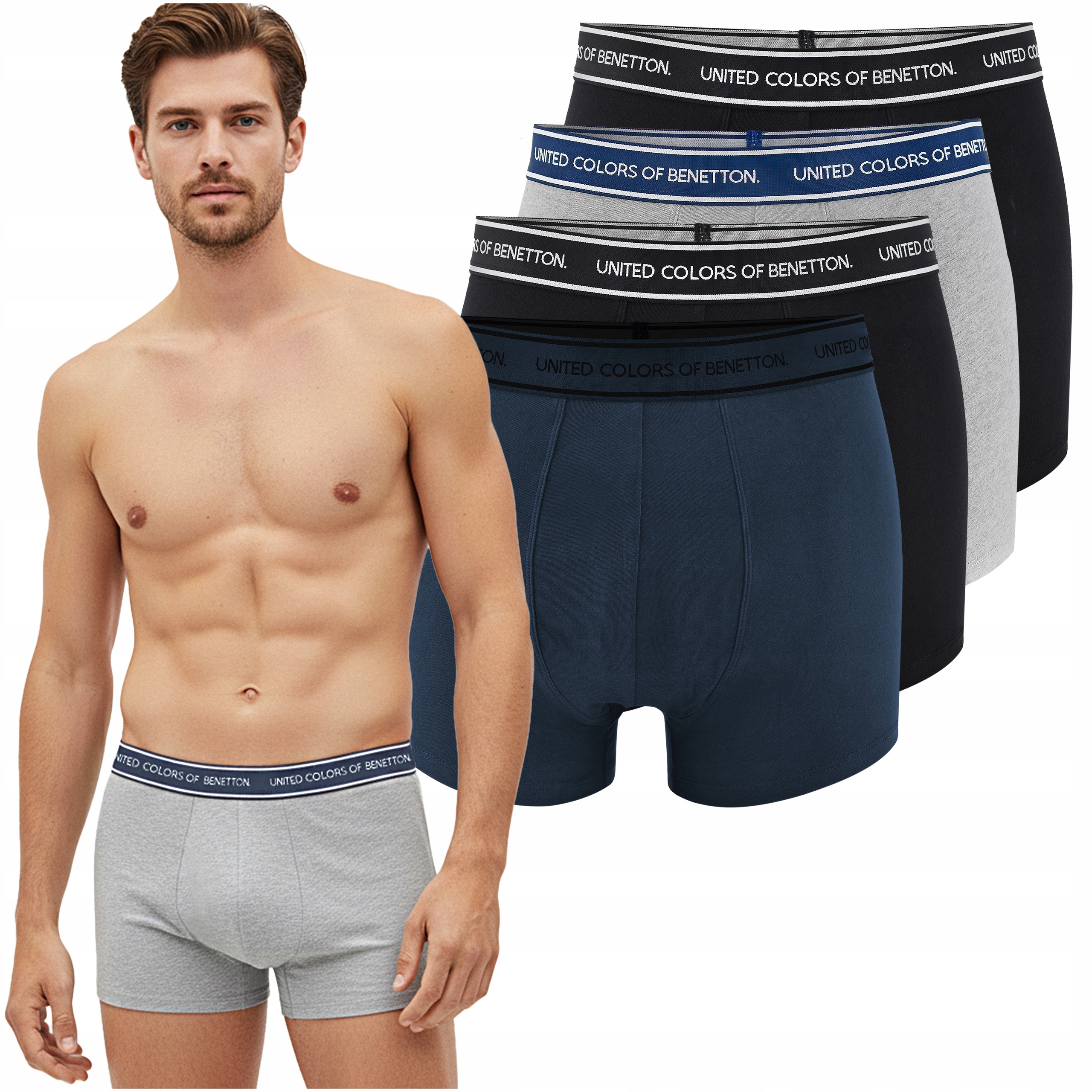 United Colors Of Benetton Bokserki Męskie 4 sztuki Bawełna Mix Rozmiar L