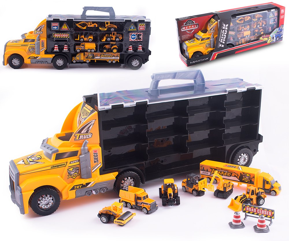 

Ciężarówka, Tir Z Naczepą I Resorakami Garaż