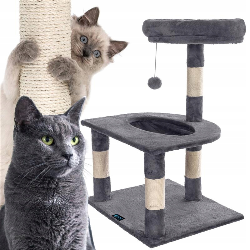 Levně Škrabadlo pro kočky 3 úrovně domeček pelíšek věž škrabací sloupek hračka