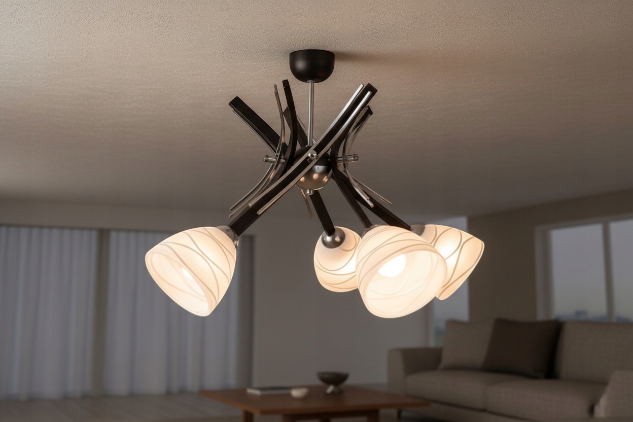 Euro-Lamp Stropná lampa Ufo 5 Bronz Tienidlo biele pruhy 5X60W Výrobca