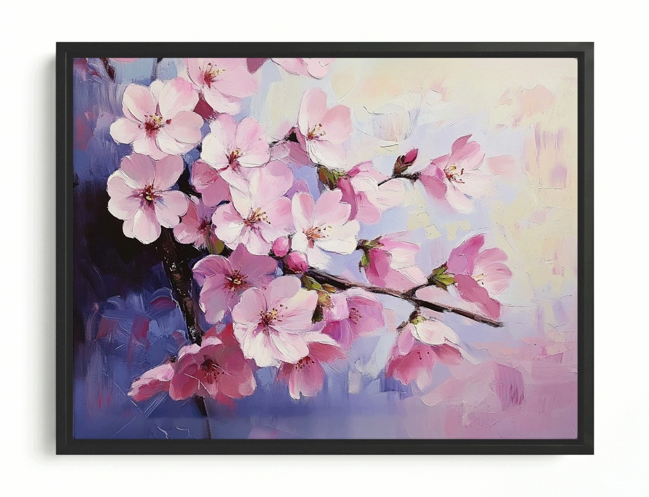 Obraz Rám Americký Box Příroda Dřevo Květiny Višeň Sakura 80x60