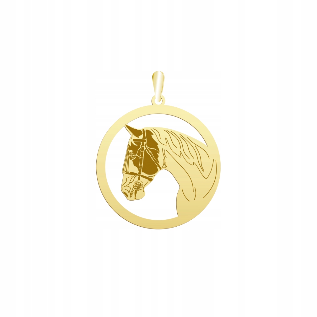 Zlatý přívěsek s koněm American Paint Horse 925 Žena, šperky Gravírování