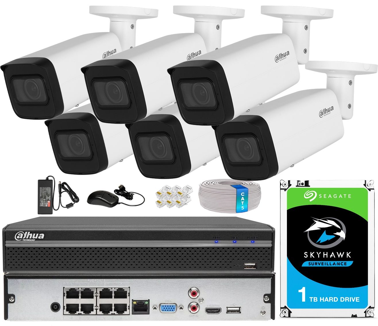 Monitorovací sada 4MPx 2K+ 6 kamer IPC-HFW2441T-ZAS-27135 IR60m Wizsense