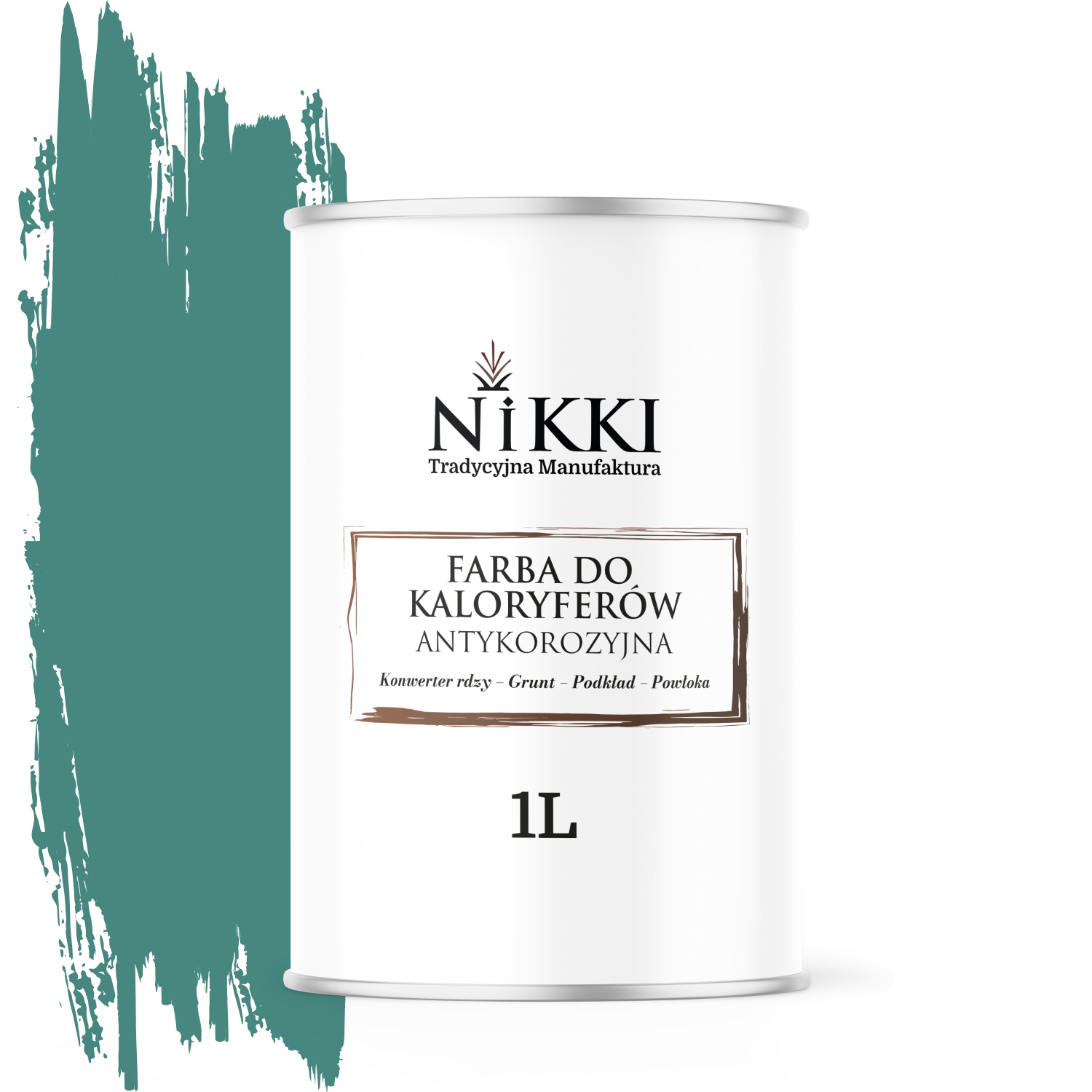 Farba do Grzejników Antykorozyjna Odporna 1L Mat Turkus Miętowy 3w1