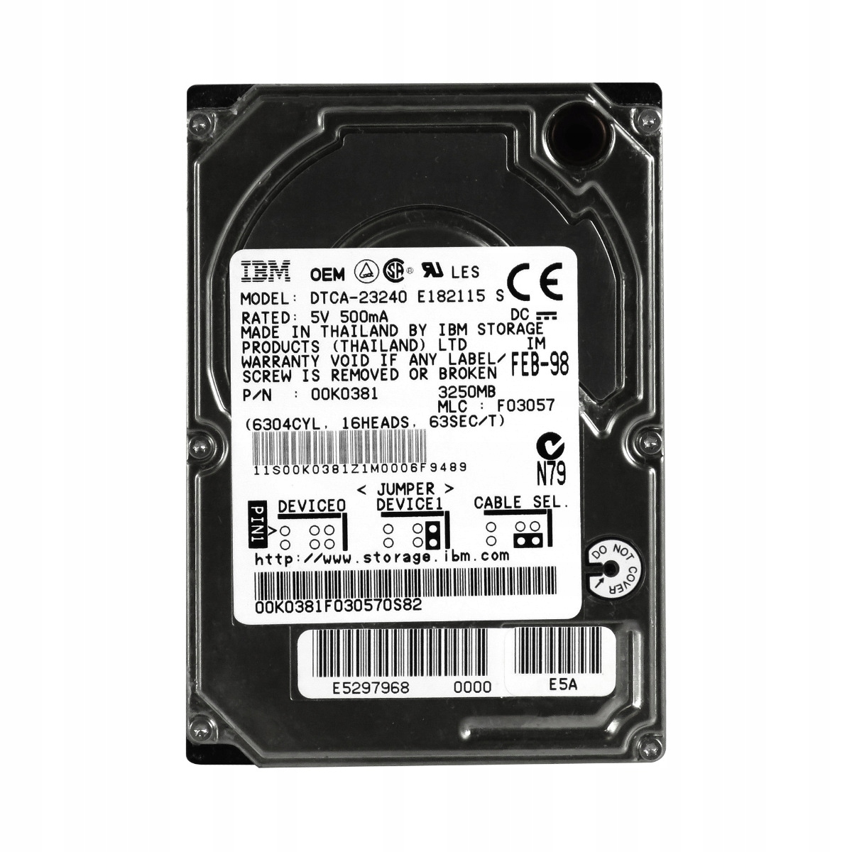 Ibm 00K0381 3.2GB 4K Ata 2.5'' DTCA-23240