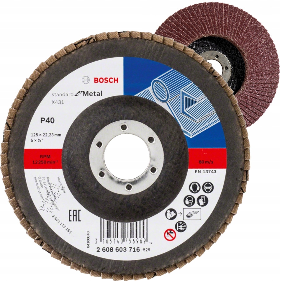 

Tarcza listkowa 125mm GR.40 X431 do metalu Bosch