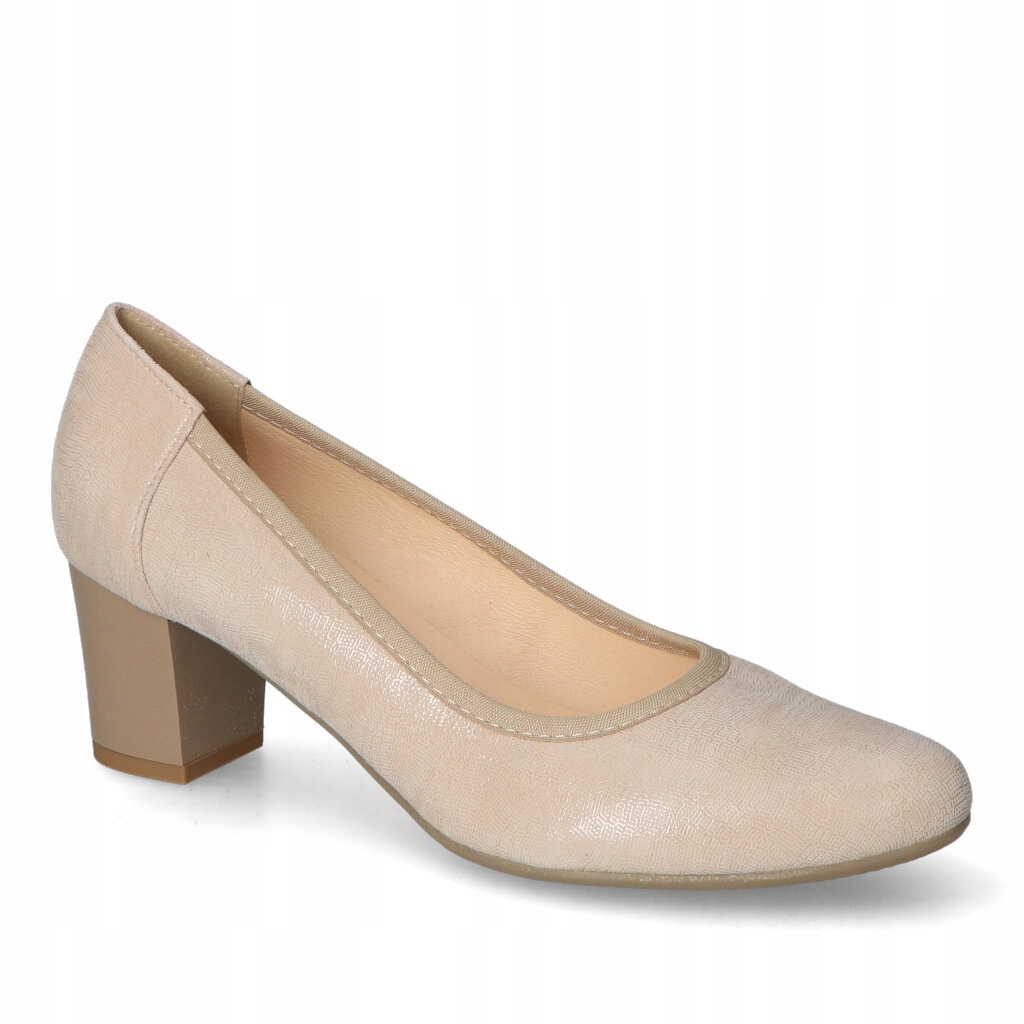 Dámské lodičky na podpatku Arka Béžové Semišové Přírodní kůže 38