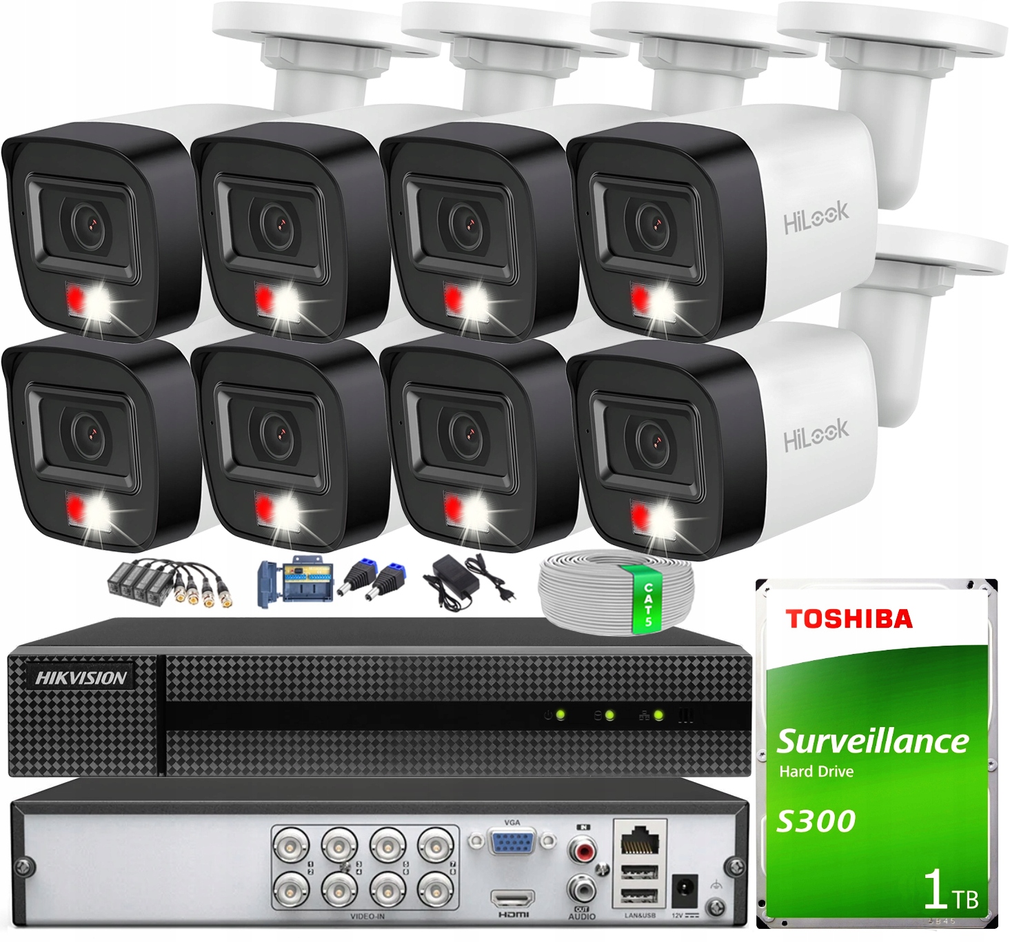 Sada na monitorovanie Hikvision HiLook 8MPx 8 Kamerový rekordér DVR-8CH-5MP