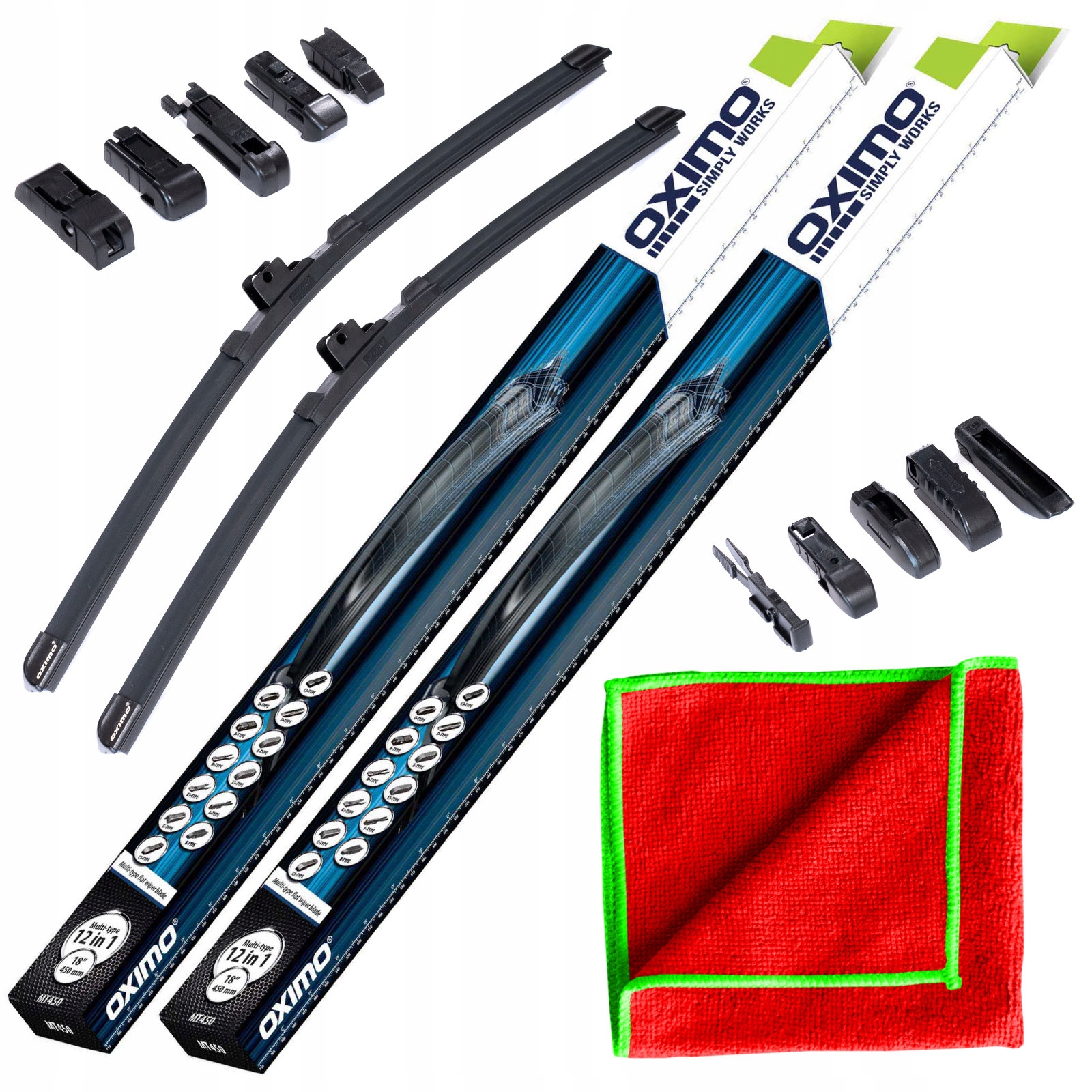 Wycieraczki płaskie Pióra Zestaw Przód Oximo 600 525 mm 60 52,5 cm