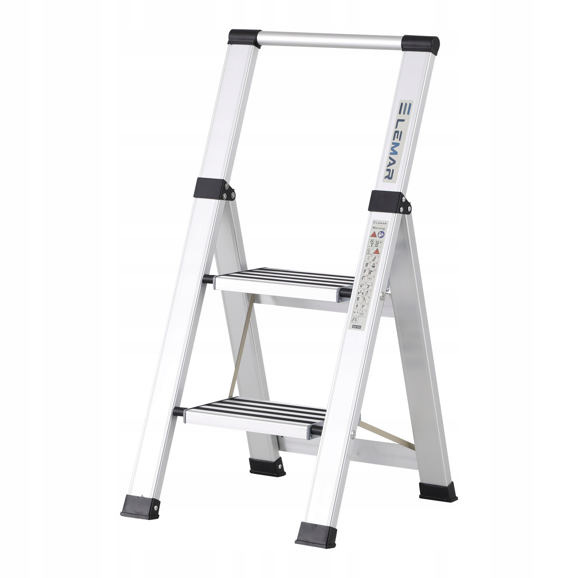 Žebřík 2-stupňový hliníkový skládací Slim Space Lemar 030202