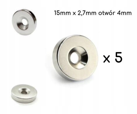 

Magnes neodymowy 15x3 pierścieniowy z otworem 5szt