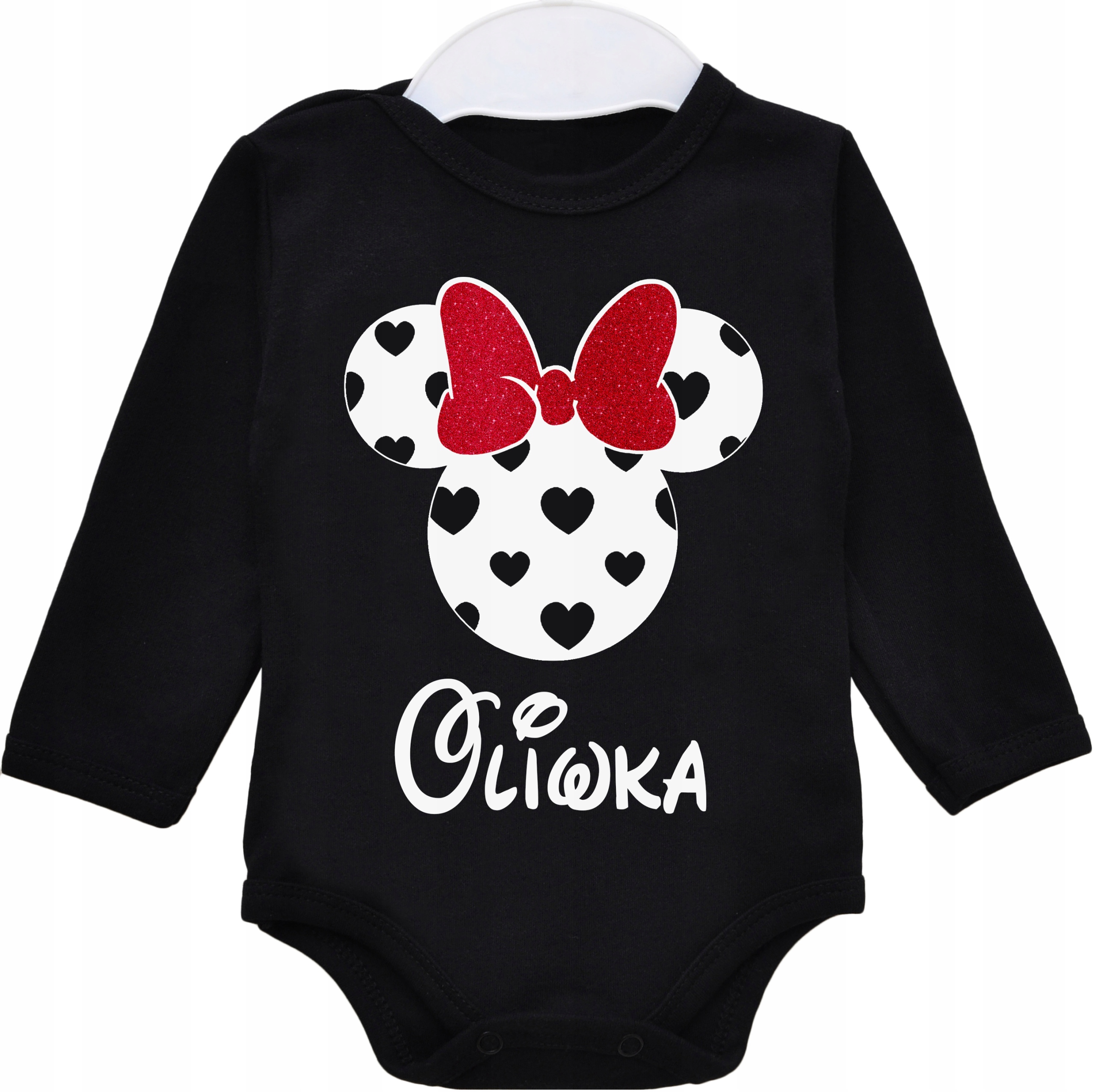 Body dł rękaw Myszka Minnie IMIENIEM DZIECKA r. 98