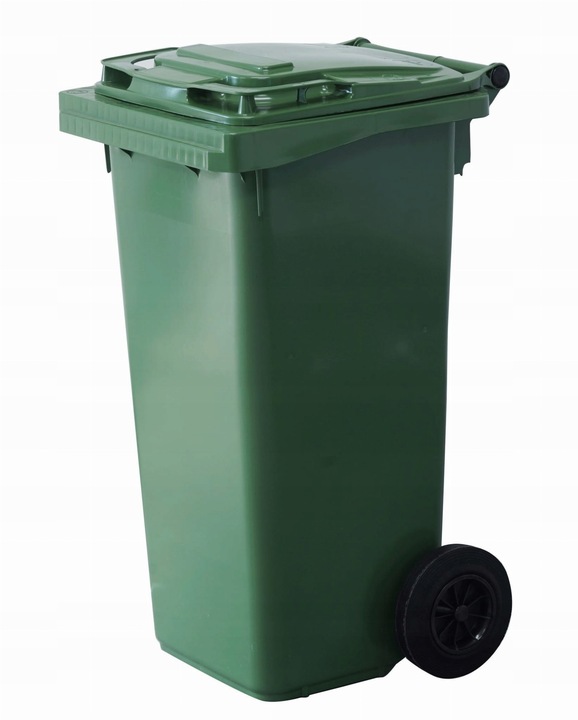 Kosz Śmietnik Pojemnik Na Śmieci Odpady Do Segregacji Zielony Kubeł 120L