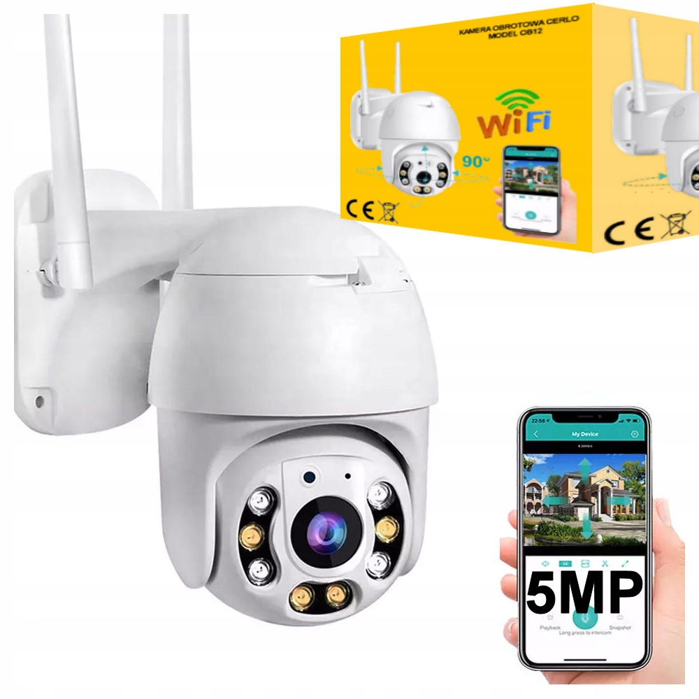 

Kamera Obrotowa Wifi 5MP 2.7K Zewnętrzna Ip 4xZOOM