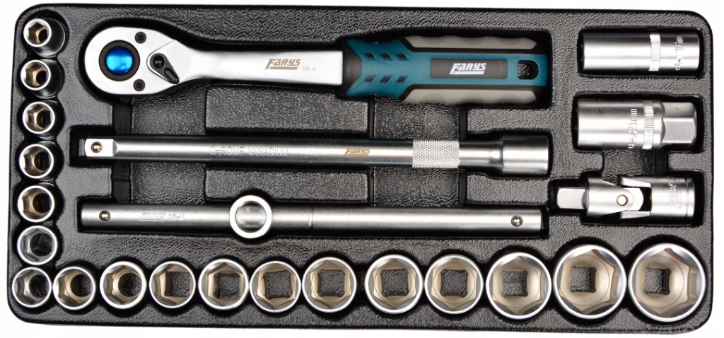 Sada nástavců 24 ks ráčna 1/2" Vložka do skříňky Farys FR1838