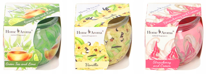 6x świeczki zapachowe green tea vanilla strawberry zestaw relaksacyjny
