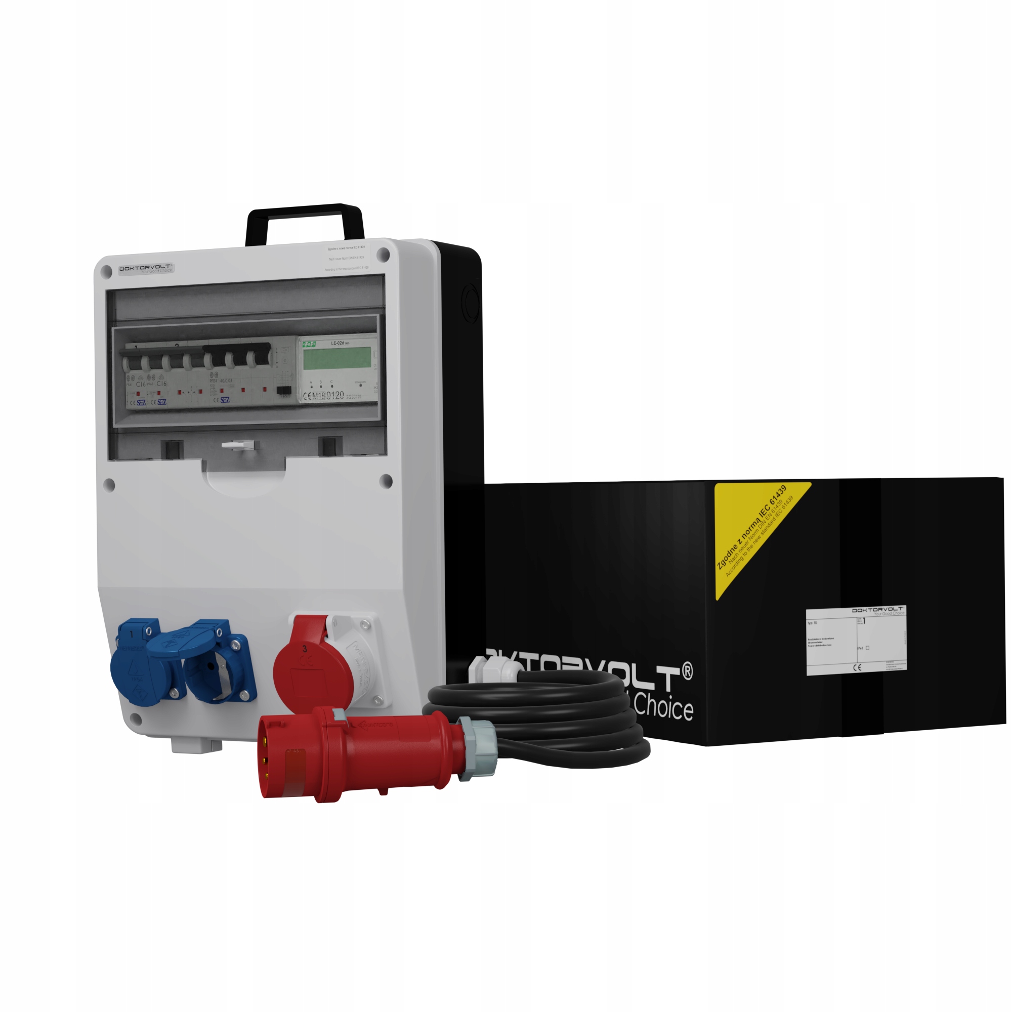 Rozvaděč s elektroměrem a kabelem Schuko DV-9832-D