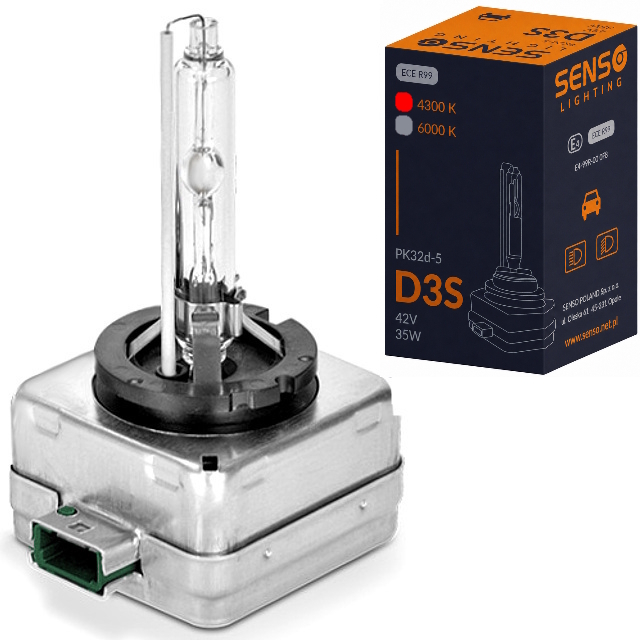 Żarnik Senso D3S 4300K Xenon Homologacja E4 Basic Ciepła Biel