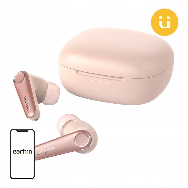 Sluchátka Tws Earfun Air Pro 3 S Anc Růžová, Bluetooth 5.3