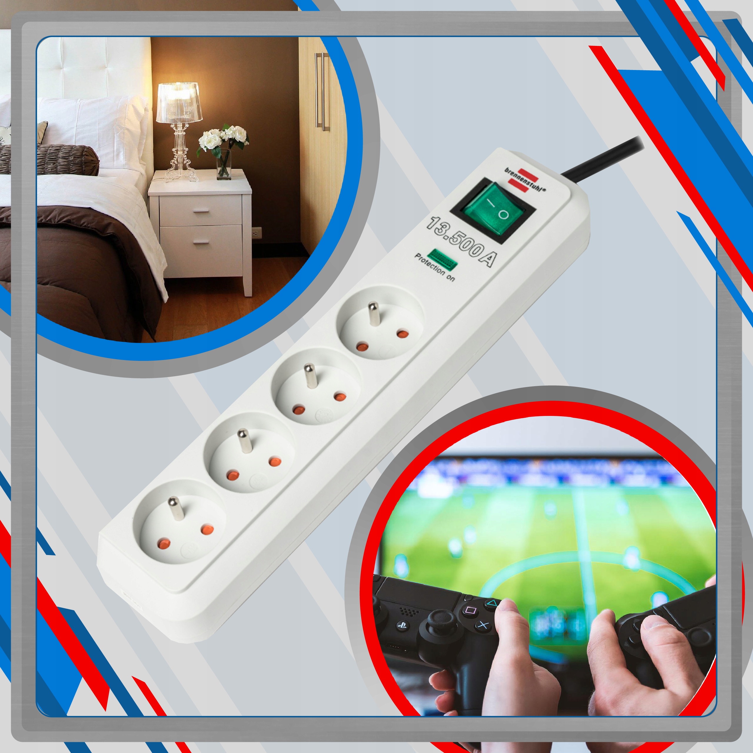 LISTWA PRZECIWPRZEPIĘCIOWA 4G BRENNENSTUHL 13.500A Model Eco-Line