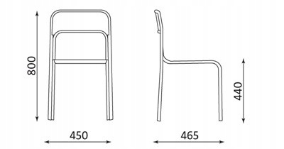 KRZESŁO METALOWE PLASTIKOWE CORTINA CZARNE NOWY ST Wysokość siedziska 44 cm