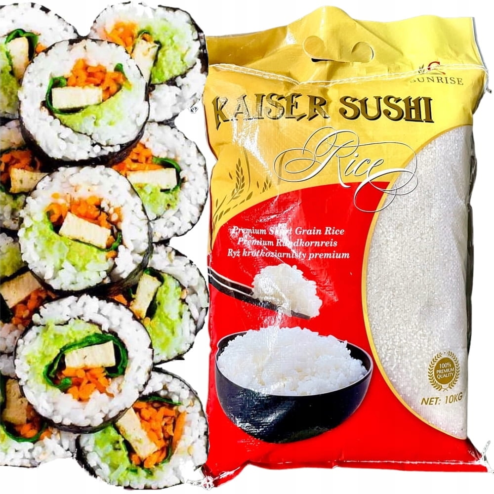 Levně Rýže na Sushi Premium Kaiser Kulaté Chutné Zrno Velký Sáček 10kg Sunrise