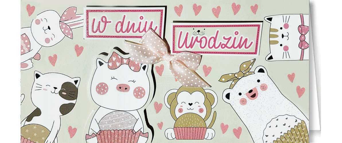 

Kartka na urodzinki dla dziewczynki słodka 3D EZ81