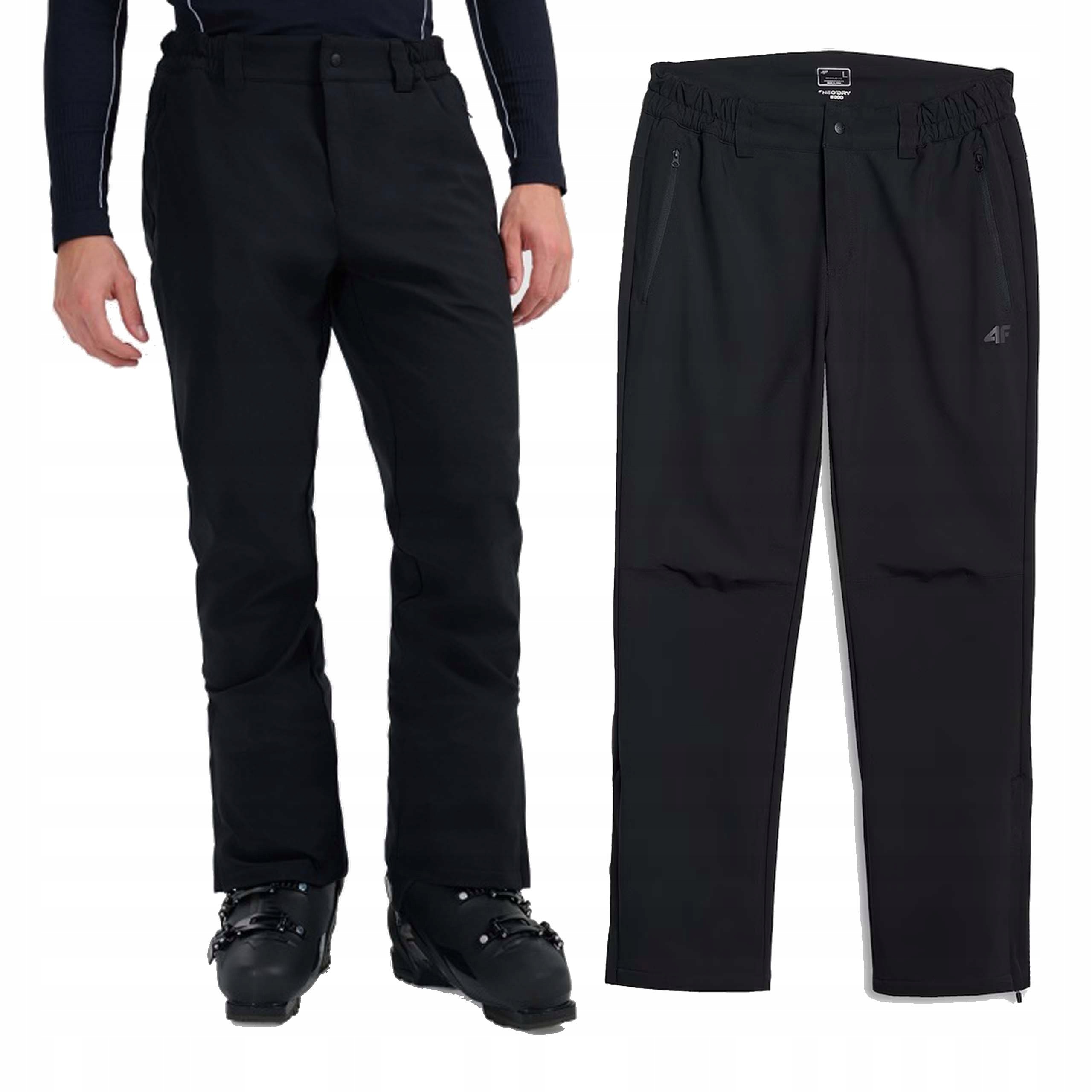 4F Spodnie narciarskie membrana 8000 męskie Czarny L Softshell M1156