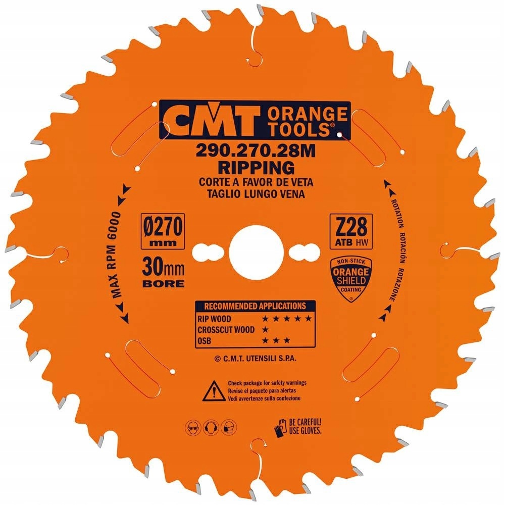 Cmt Piła do wzdłużnego cięcia drewna D270 F30 Z28 K2,8/1,8 290.270.28M