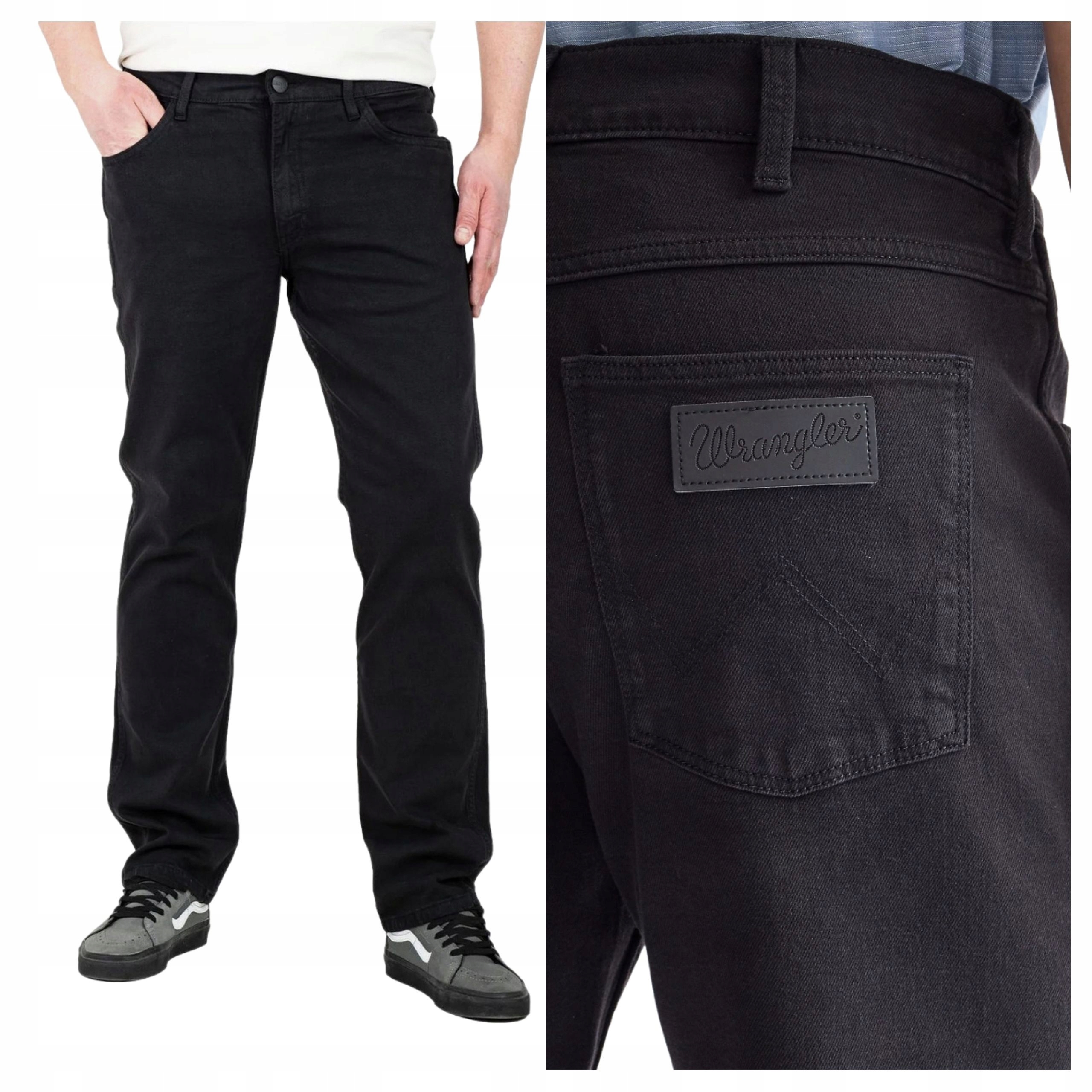 Pánské džínové kalhoty Wrangler Greensboro Regular Fit černé W32 L34