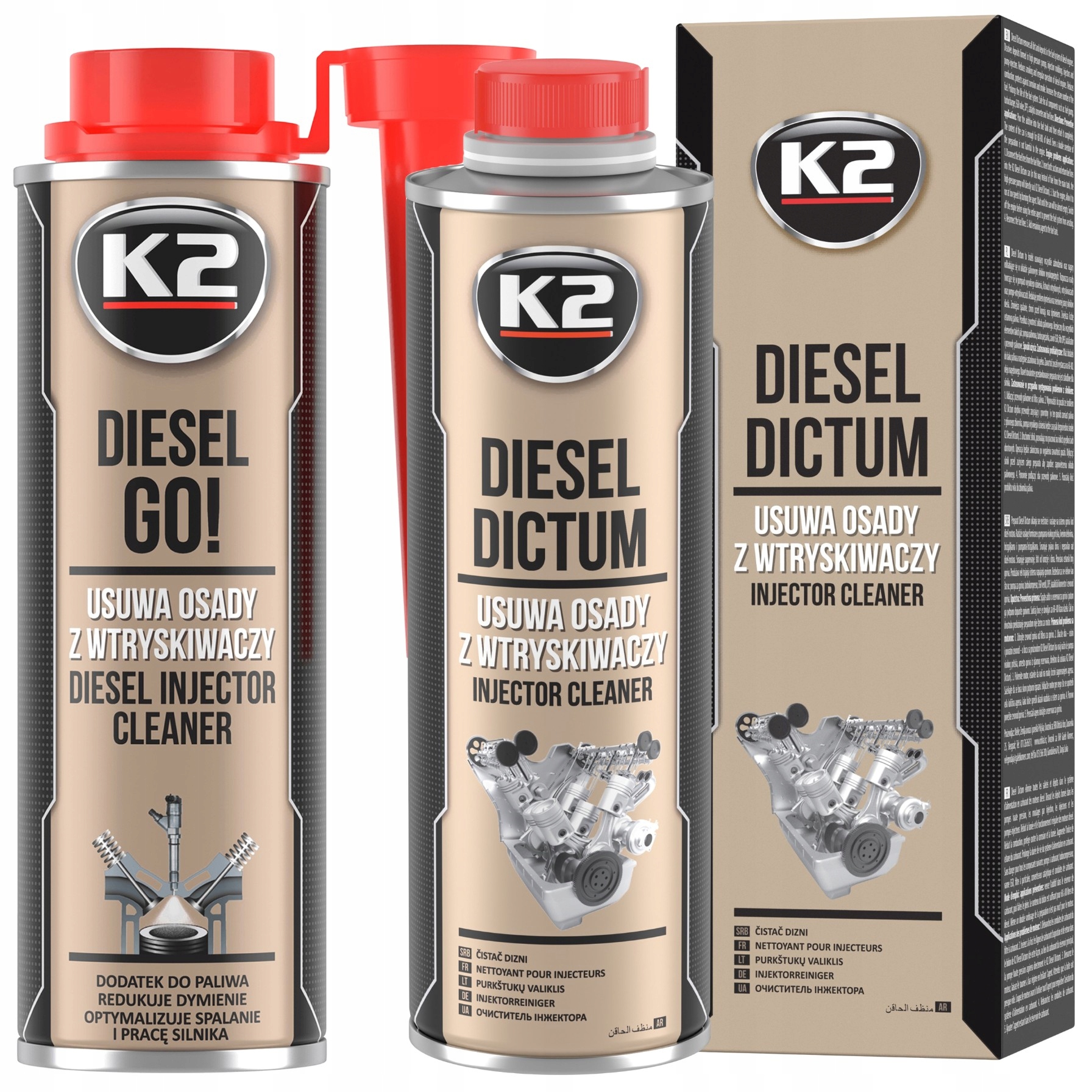 Do czyszczenia układu paliwowego Diesel K2 Zestaw czyści wtryskiwacze