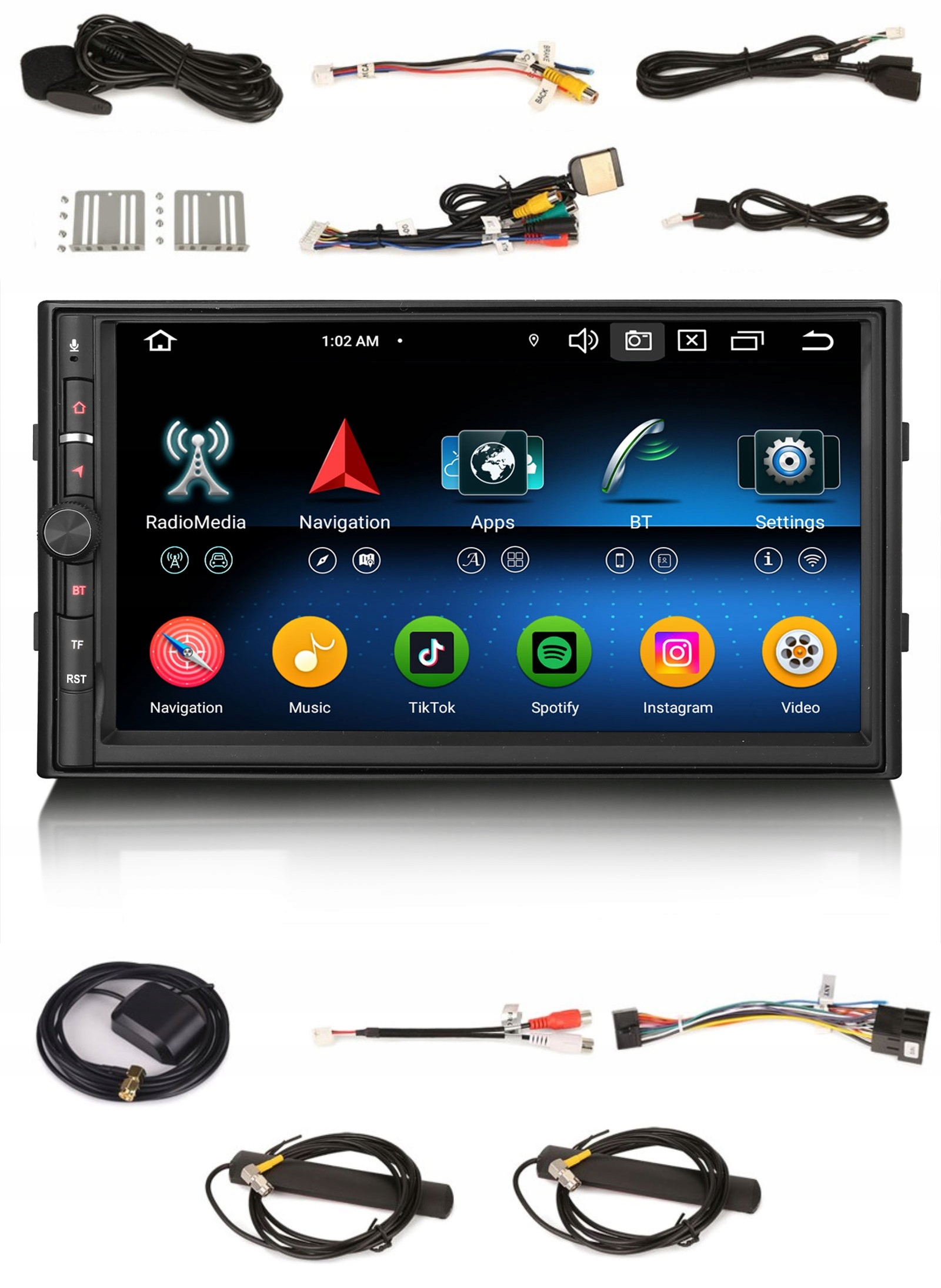 Univerzální Rádio 2DIN Navigace Android 4/64 Gb Dsp Carplay Lte